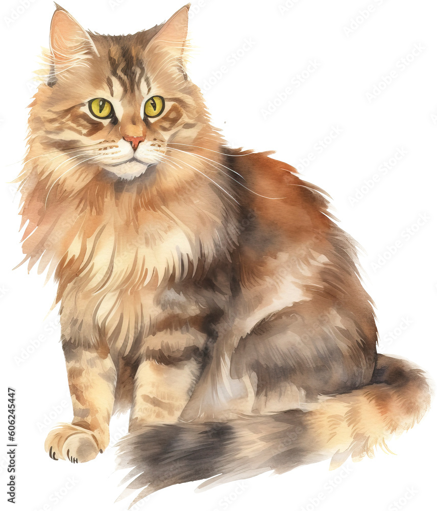 Obraz premium Watercolor cat PNG