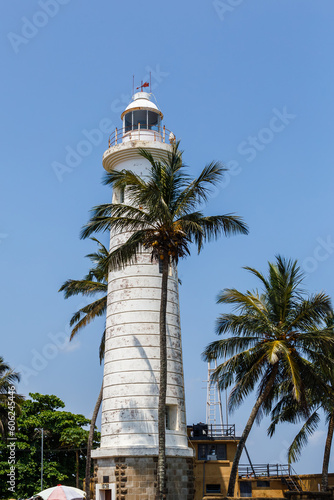 Galle Lighthouse in Sri Lanka at sunset 