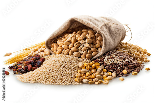 Whole grains white background for your advertisements and designs