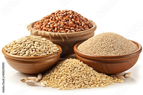 Whole grains white background for your advertisements and designs