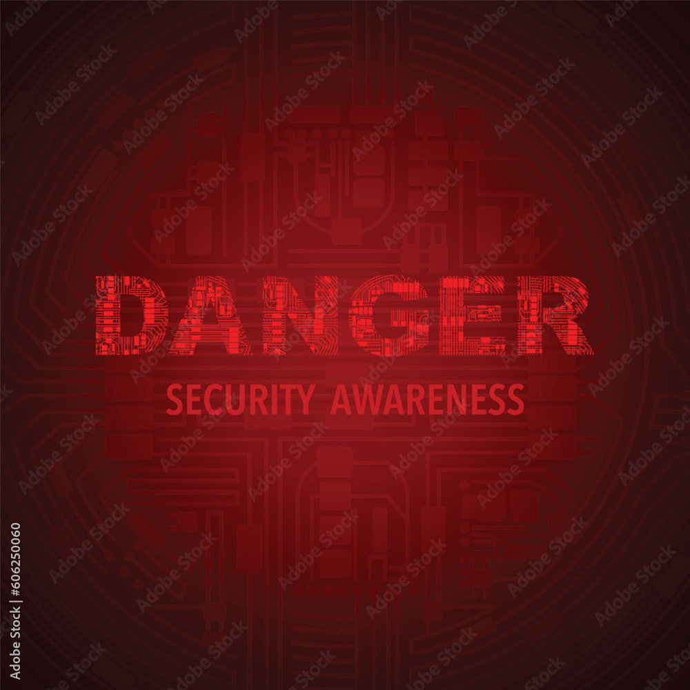 Electric circuit danger red background Electric circuit danger red background