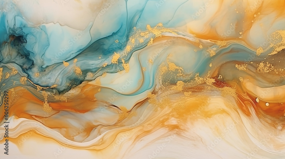 Fototapeta premium Natural luxury abstract fluid art painting in alcohol ink. 