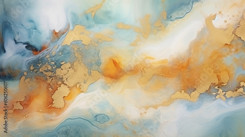 Natural luxury abstract fluid art painting in alcohol ink. Generative AI © Aura