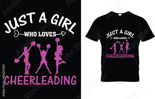 Just A Girl Who Loves Cheerleading Team Cheer Cheering T-Shirt