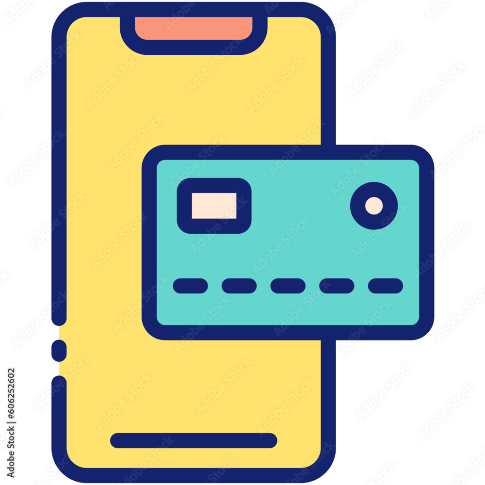 E-commerce Icon Set with Outline Color Style E-commerce Icon Set with Outline Color Style