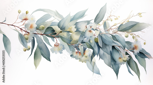 Watercolor eucalyptus watercolor floral photo