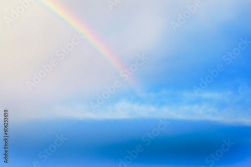 sky white fluffy clouds natural rainbow © Pintira