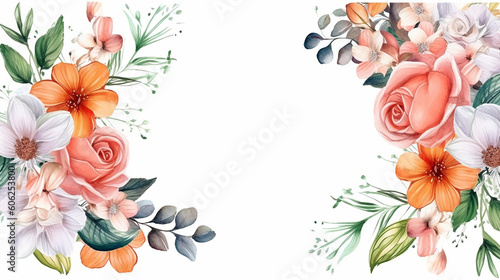 watercolor floral frame multi purpose background. 