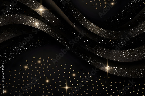 Black glitter diamond curve background with luxury style. Generative ai