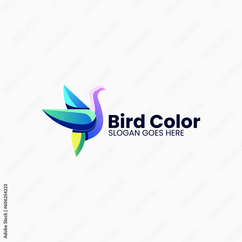 Obraz premium Vector Logo Illustration Bird Gradient Colorful Style