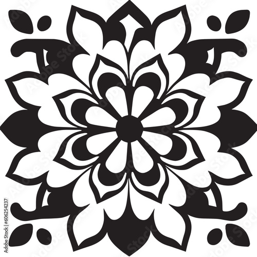 flower design black and white