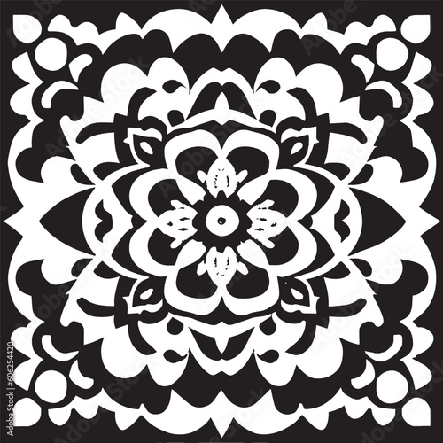 flower design black and white