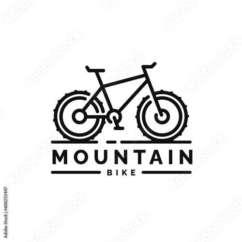Mountain bike logo design vector illustration