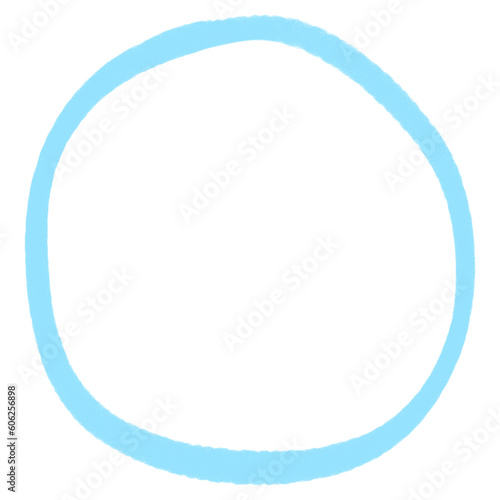 blue circle hand draw