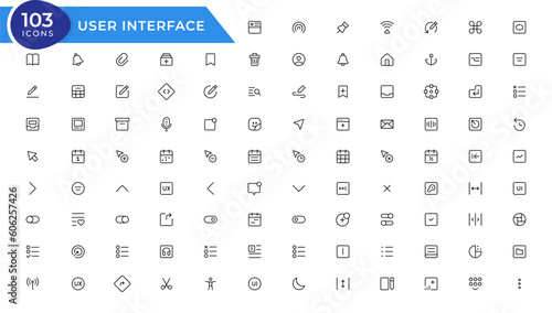 Ui ux icon set, user interface iconset collection. photo
