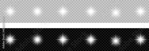 Sparkling star, vector glowing star light effect.Shine glowing stars. Vector illustration