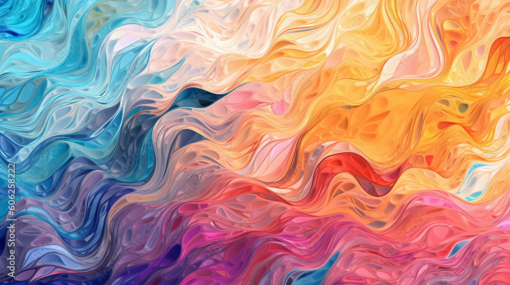 Marble ink abstract waves colorful background 