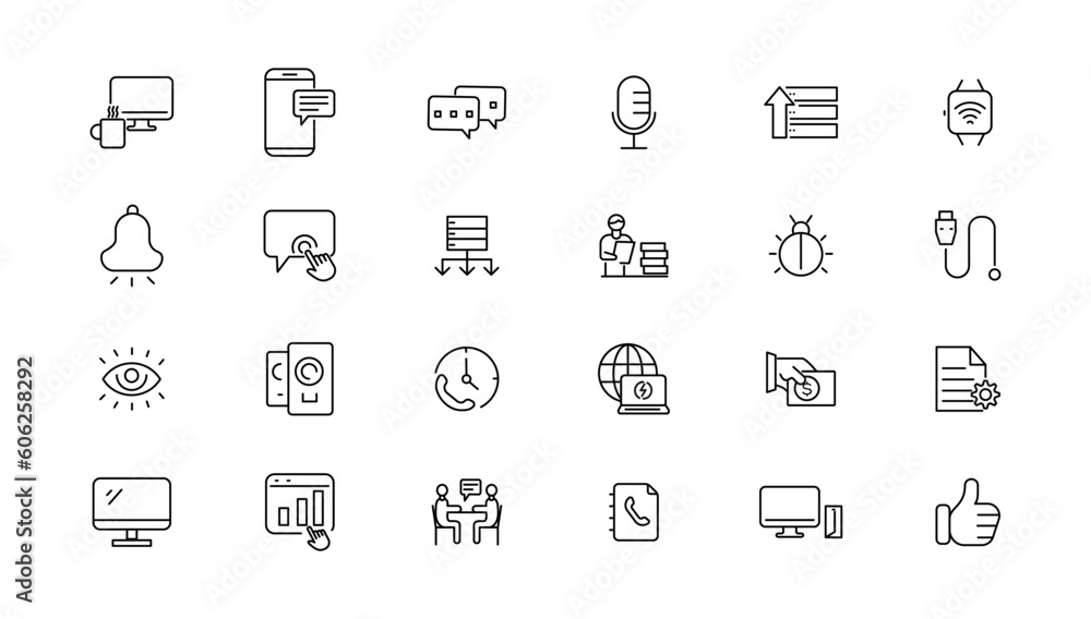 Information technology line icons collection. Big UI icon set in a flat design. Thin outline icons pack. Vector illustration Information technology line icons collection. Big UI icon set in a flat design. Thin outline icons pack. Vector illustration