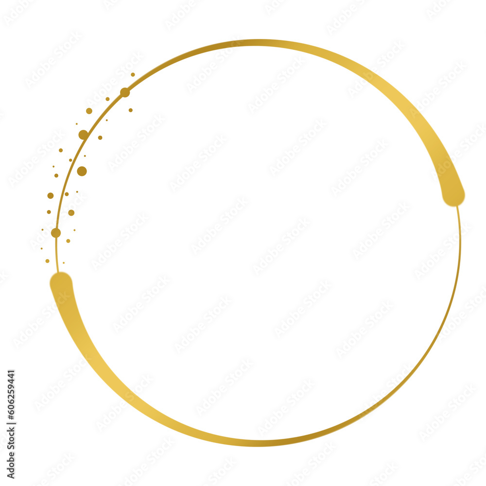 Gold circle frame.
Gold circle frame.