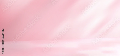 Realistic pink background for product presentation. Vector illustration of light peach color empty space with satin texture. Fashion studio interior design. Cosmetics, beauty services banner template