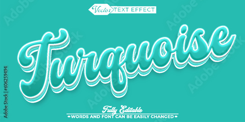 Turquoise Color Vector Editable Text Effect Template