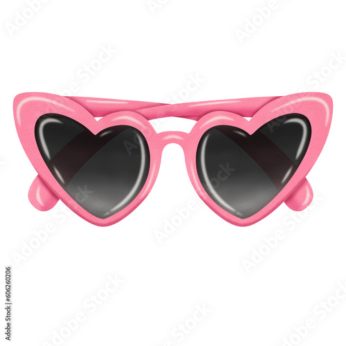 Pink sunglasses watercolor . 