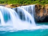 Sea's Symphony: Captivating Waterfall in the Oceanic Serenity