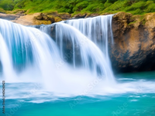 Sea s Symphony  Captivating Waterfall in the Oceanic Serenity