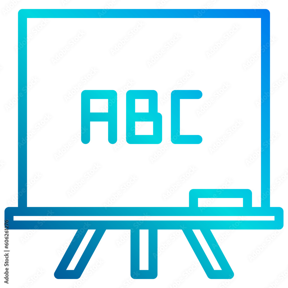 Black board gradient line icon Black board gradient line icon