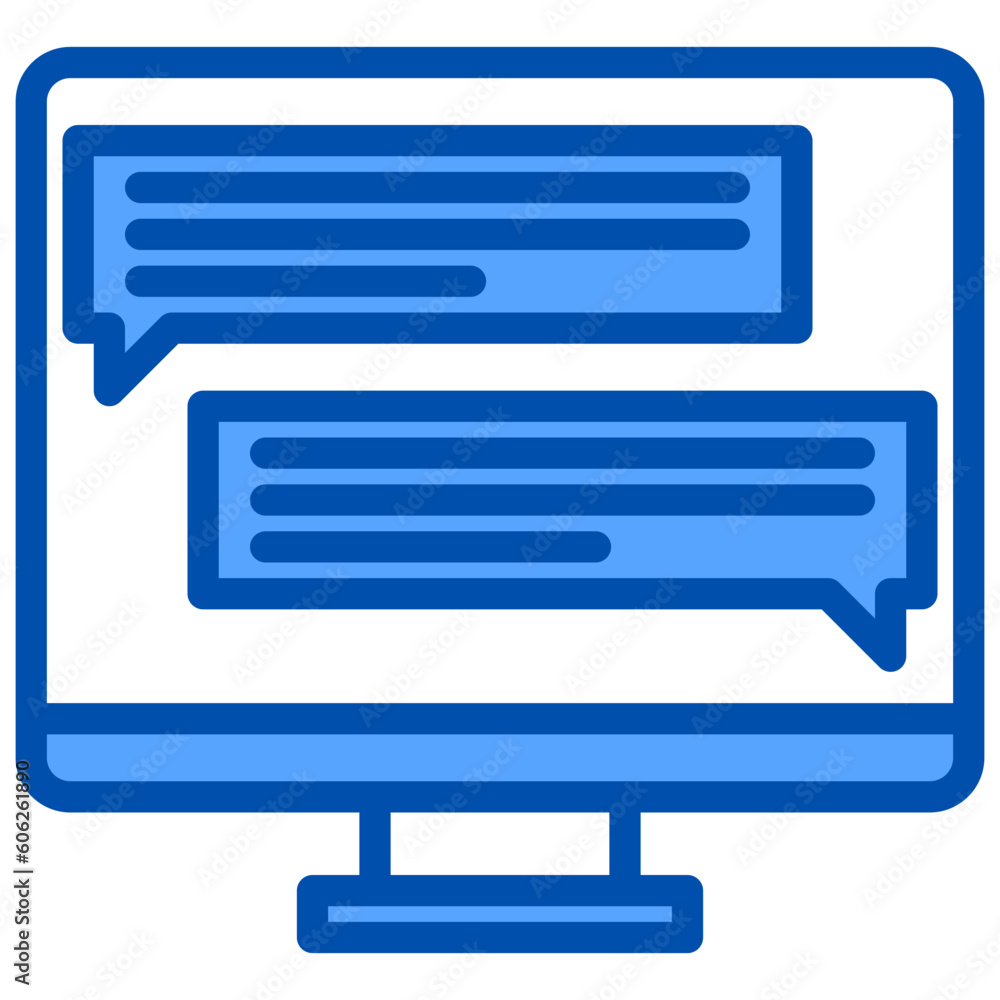 Computer blue outline icon Computer blue outline icon