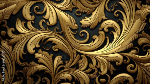 Abstract elegant pattern vintage gold background ornament.