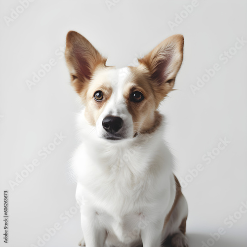 Cute Terrier dog portrait white studio shot