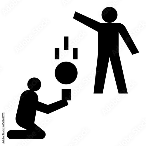 beggar glyph style icon