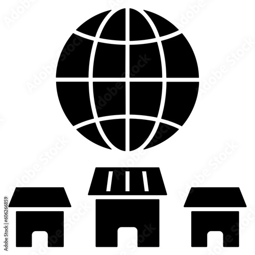 globalization glyph style icon
