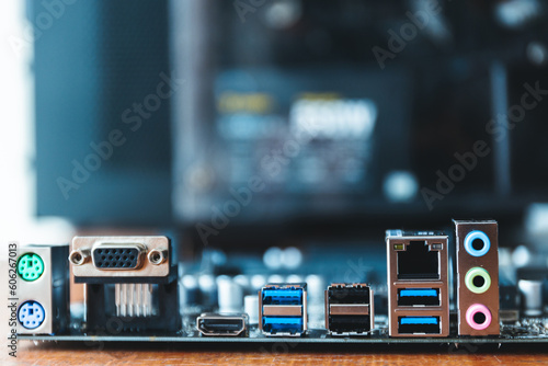 Connector of computer motherboard, back side computer port