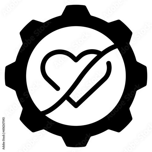 heartbroken glyph style icon