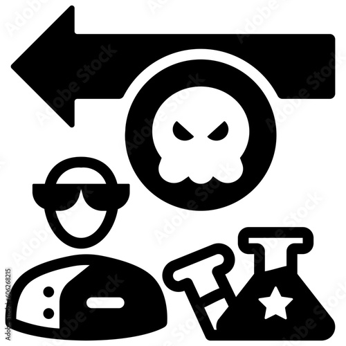 terrorism glyph style icon