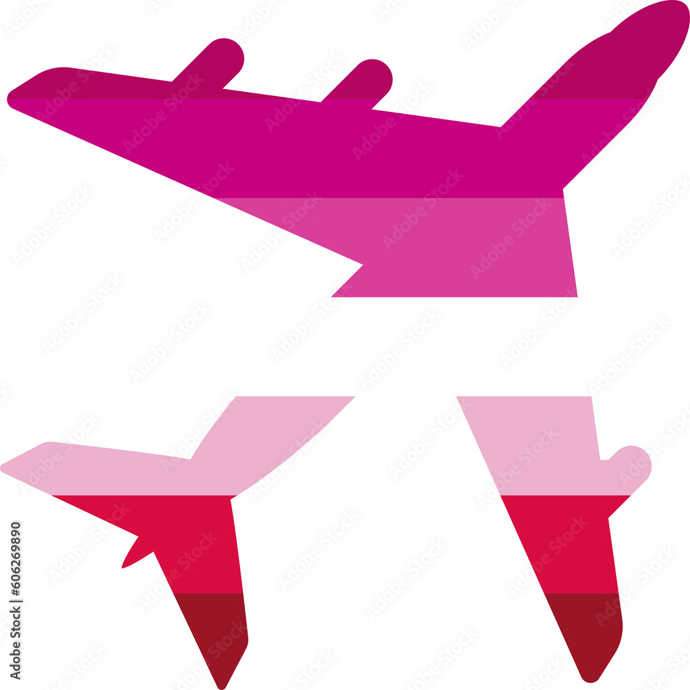 Lesbian flag colors in plane shape pride month decoration element Lesbian flag colors in plane shape pride month decoration element