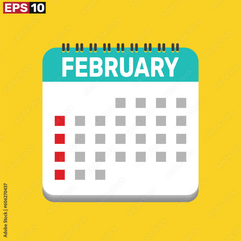 February 2023 Calendar icon Vector February 2023 Calendar icon Vector