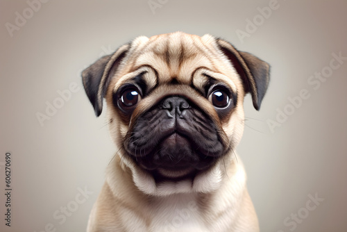 Cute Bulldog puppy portrait studio shot close up © sam