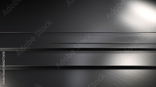 Metal background or texture of brushed steel plate with reflections Iron plate.