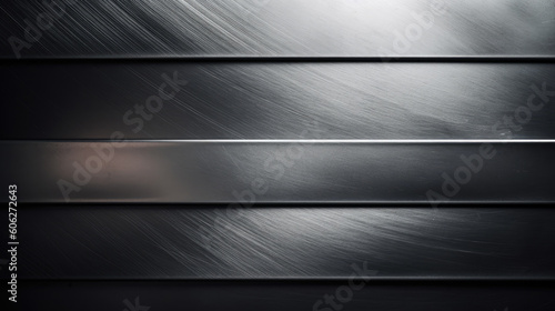 Metal background or texture of brushed steel plate with reflections Iron plate and shiny.