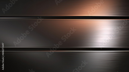 Metal background or texture of brushed steel plate with reflected light and shiny