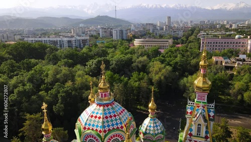 Ascension Cathedral Russian Orthodox church in Almaty photo