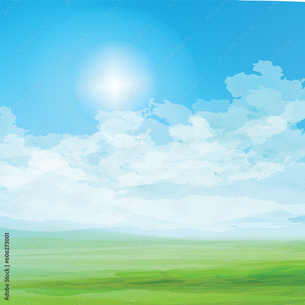 Sun is shining. Sunny day vector illustration.  Day 4-God Created The Sun. 