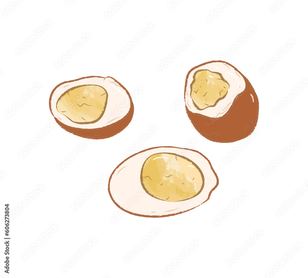 Half braised egg in food illustration Half braised egg in food illustration