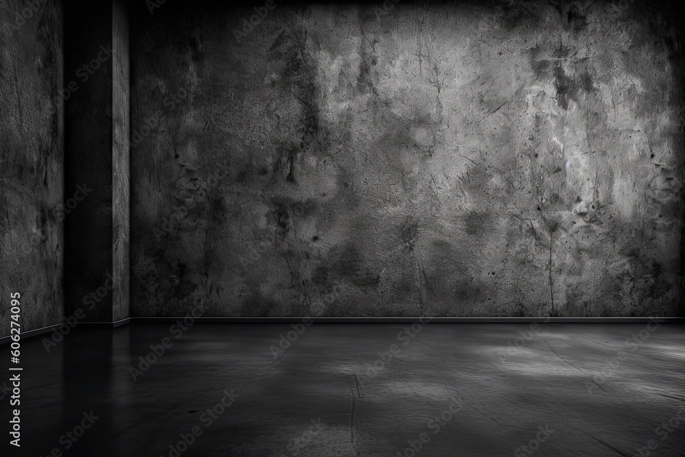 Dark black and gray abstract cement wall and interior textured studio room for product display. Wall background Dark black and gray abstract cement wall and interior textured studio room for product display. Wall background