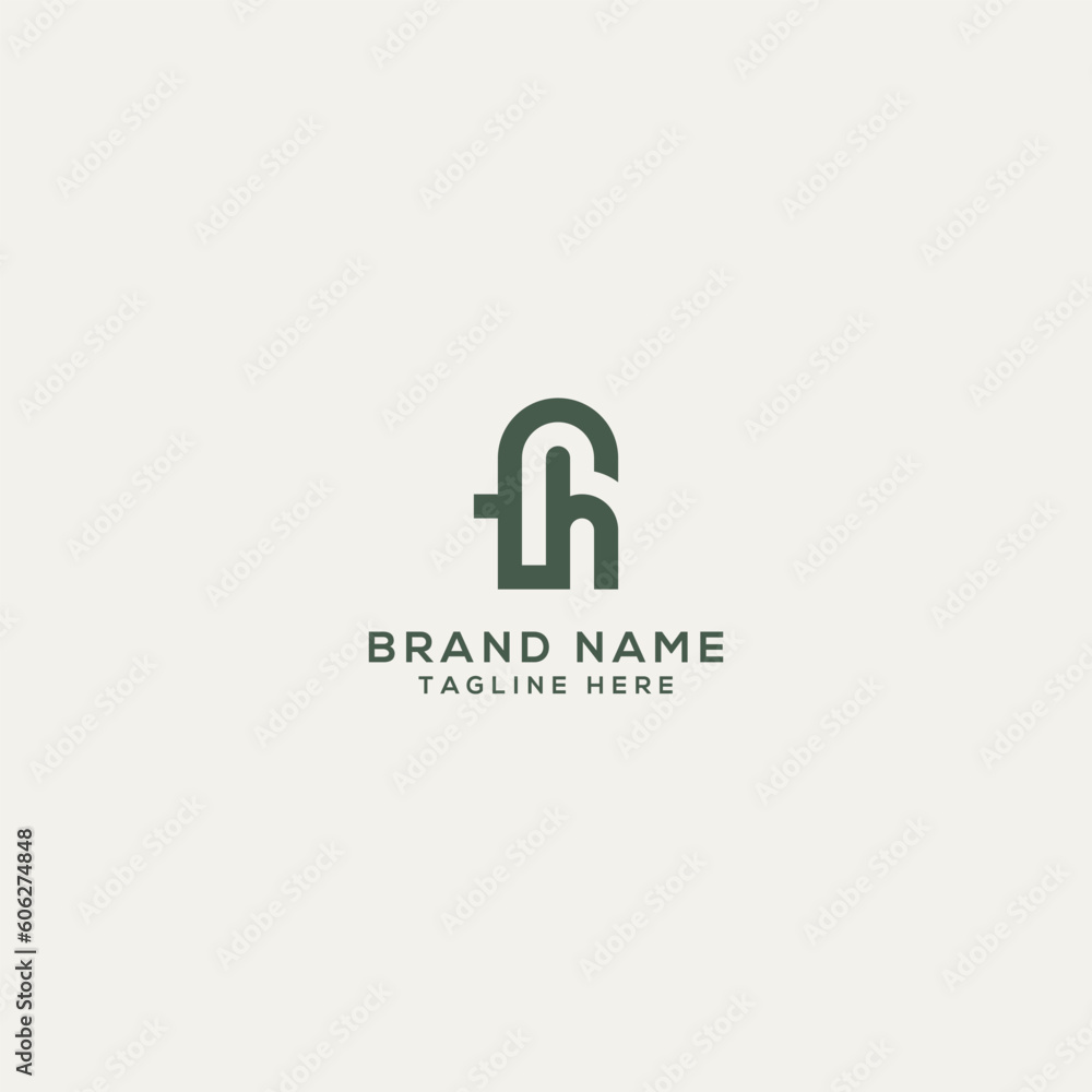 Alphabet letter FH HF monogram logo vector template. Initial based ...