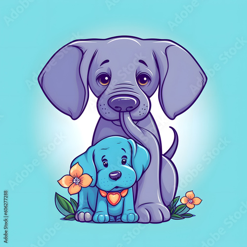 elephant and dog Essential Cute Cartoon Graphic