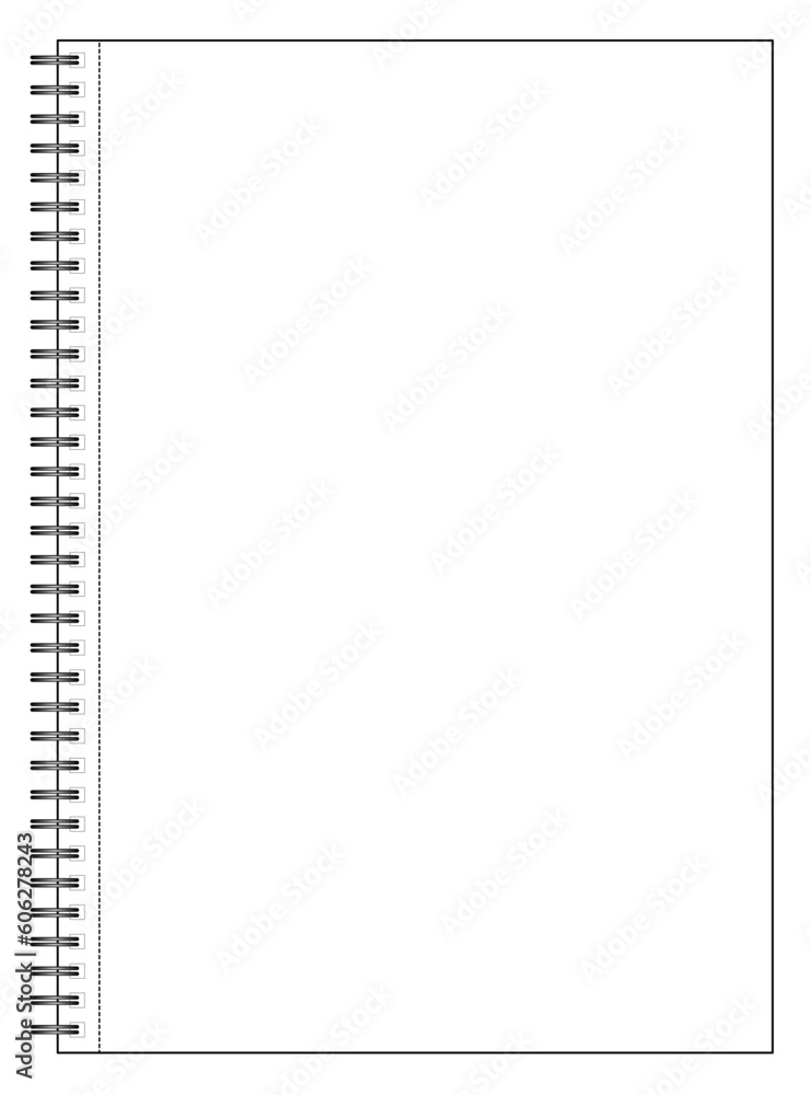 Blank notebook with a tear-out sheet isolatet on white vector epas 10 Blank notebook with a tear-out sheet isolatet on white vector epas 10